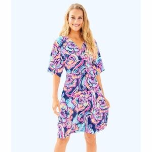 Lilly Pulitzer Parigi dress in Nauti Navy Boho Bateau print, size Large